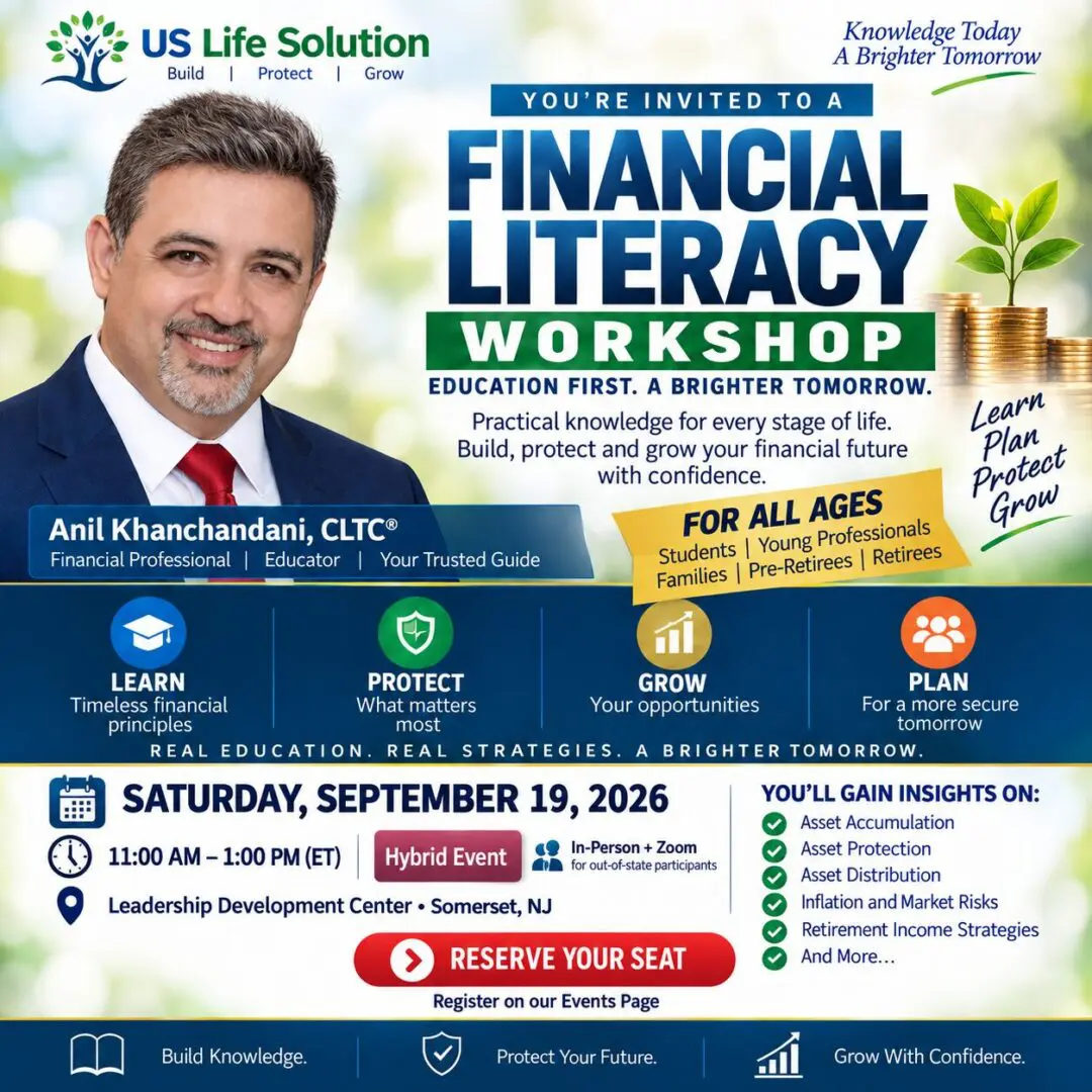 Financial Workshop by Anil Khanchandani on Sept 19 2026