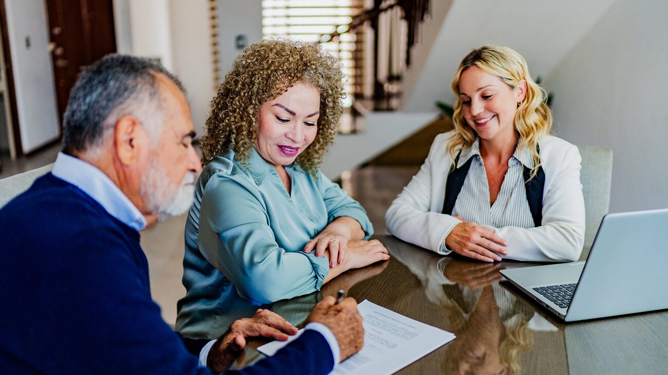 Older couple meeting with financial advisor